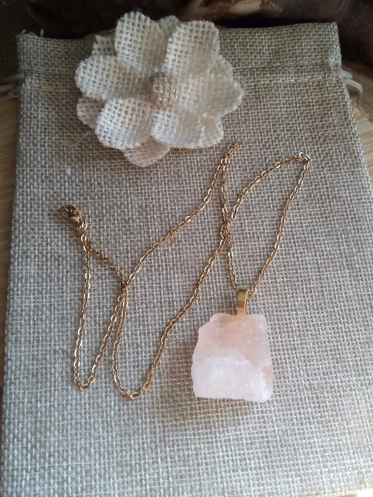 Collier en pierre de sel rose de l'Himalaya – photo 2